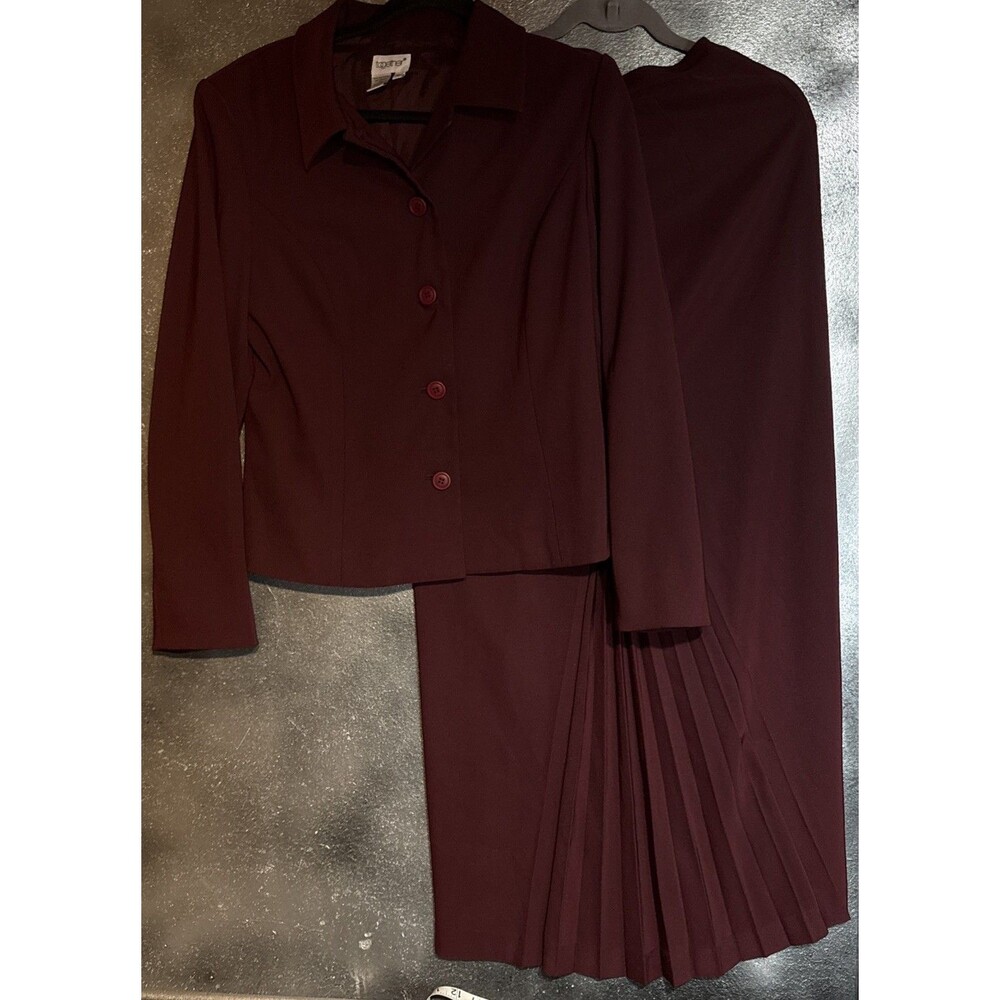 Vintage Together Skirt Suit Set 10 Blazer High Waist Accordion Pleat Fall Career